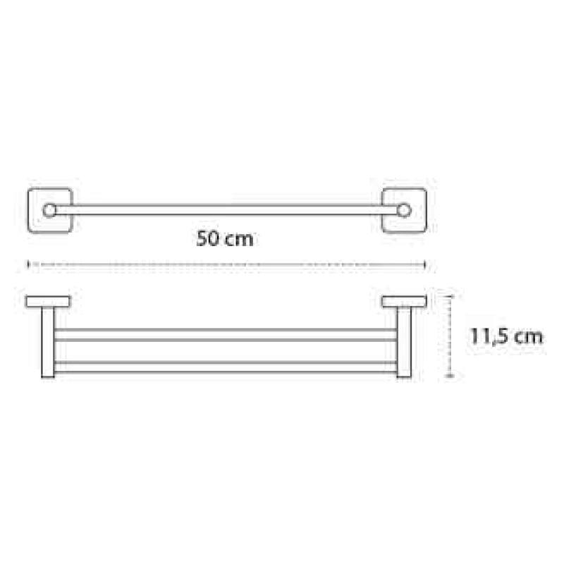 Πετσετοκρεμάστρα 50cm Karag Quattro Χρώμιο 4252 Inox (Αυτοκόλλητο ή Βιδωτό)