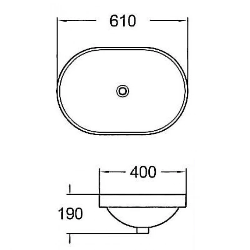 Νιπτήρας Ένθετος New Style Oval σειρά 11-5006 Λευκό (60x40.5cm)