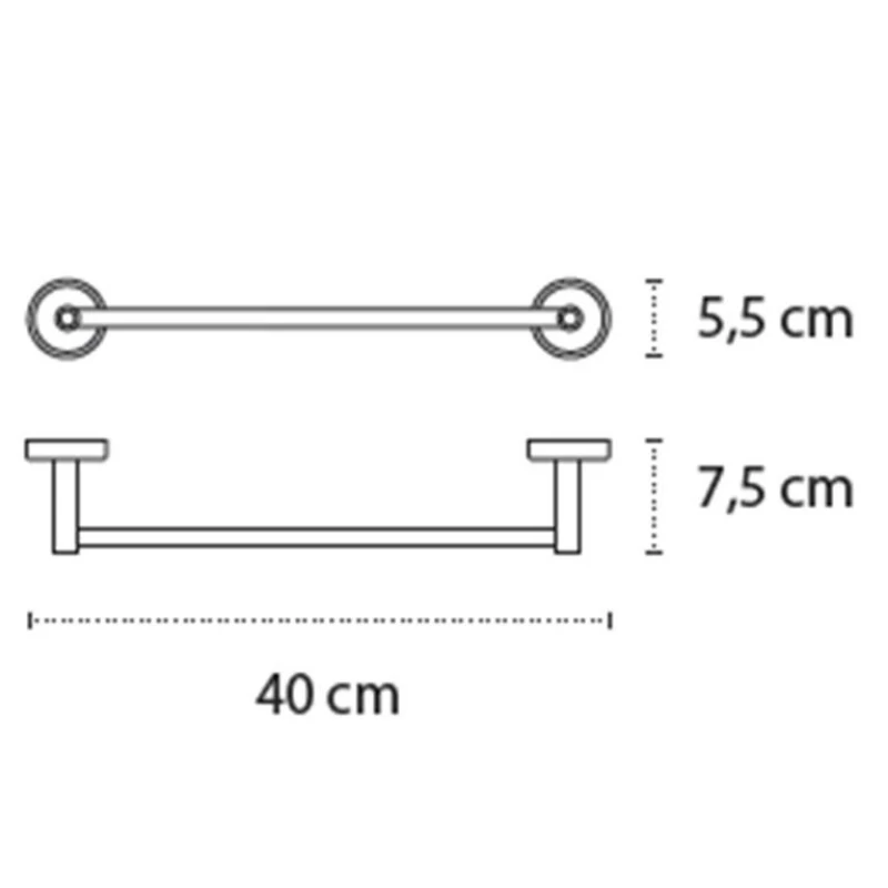 Πετσετοκρεμάστρα 40cm Karag Optimo B 6240 Inox Μαύρο Abs(Αυτοκόλλητο ή Βιδωτό)