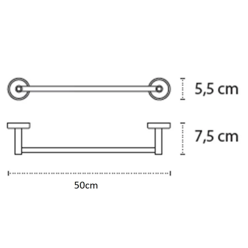 Πετσετοκρεμάστρα 50cm Karag Optimo B 6250 Inox Μαύρο Abs(Αυτοκόλλητο ή Βιδωτό)