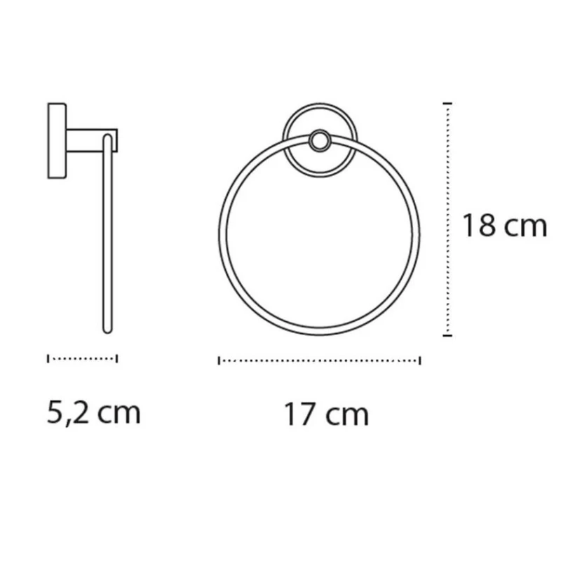 Κρίκος Karag Optimo W 622099 Inox Λευκό Abs(Αυτοκόλλητο ή Βιδωτό)