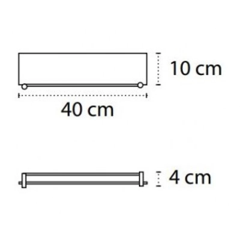 Γυάλινη Εταζέρα 40cm Karag Mensole 0644 (Διάφανο ή Ματ Κρύσταλλο)