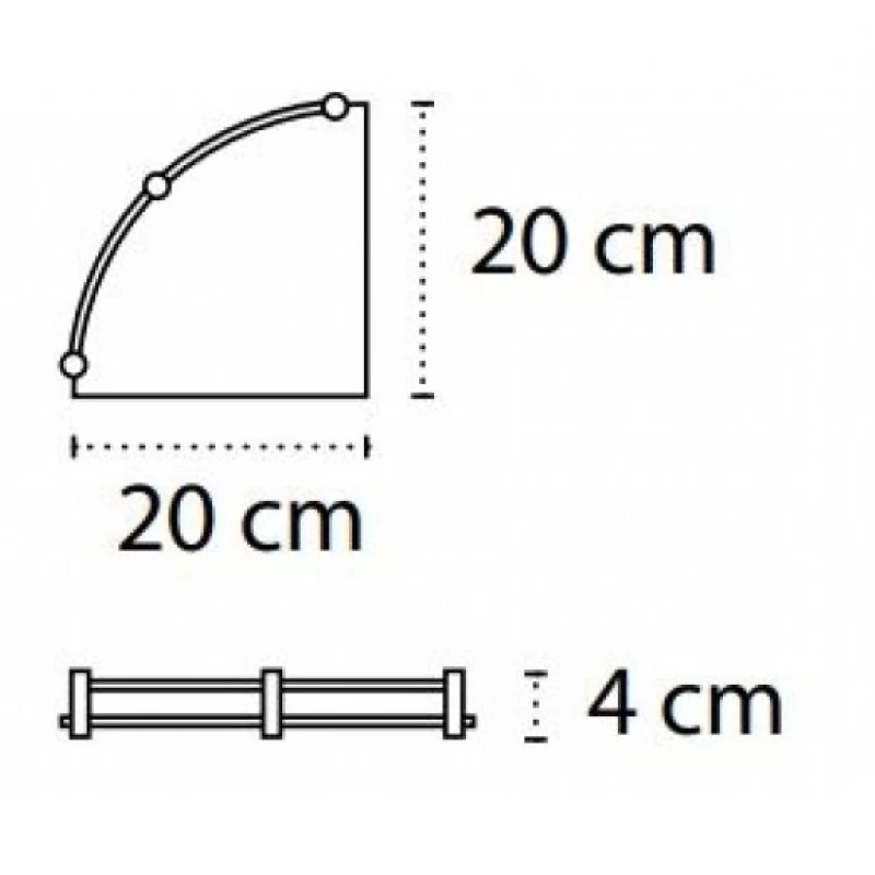 Γυάλινη Εταζέρα 20cm Karag Mensole 0622 (Διάφανο ή Ματ Κρύσταλλο)