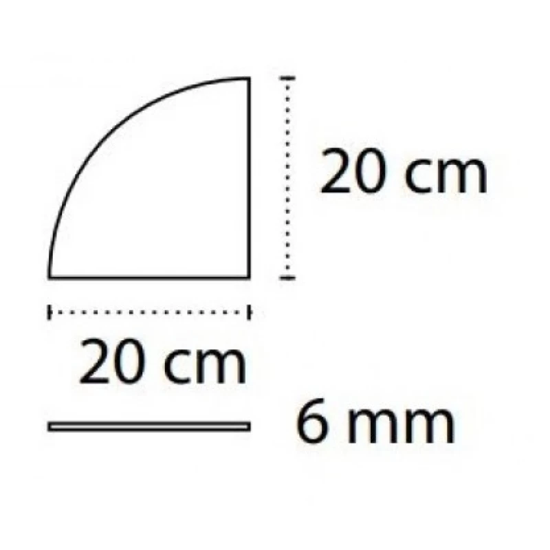 Γυάλινη Εταζέρα 20cm Karag Mensole 0620 (Διάφανο ή Ματ Κρύσταλλο)