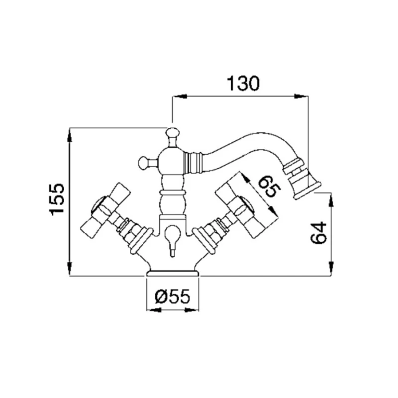 Μπαταρία Μπιντέ Bugnatese Princeton 844-220 Μπρονζέ