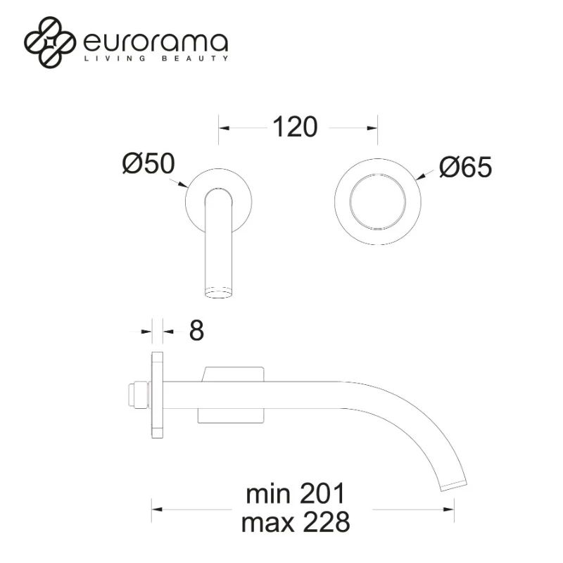 Μπαταρία Νιπτήρος Εντοιχισμού Eurorama Eletta Tecno 167954-100 Χρώμιο