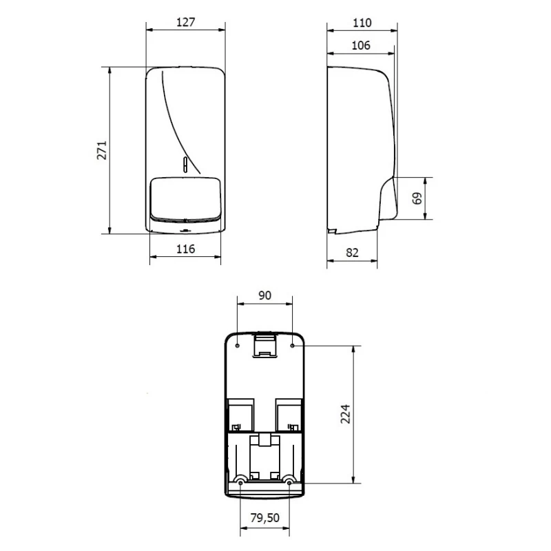 Σαπουνοθήκες Dispenser 850ml Jofel σειρά AC53050 σε Ανοξείδωτο Ματ Ατσάλι