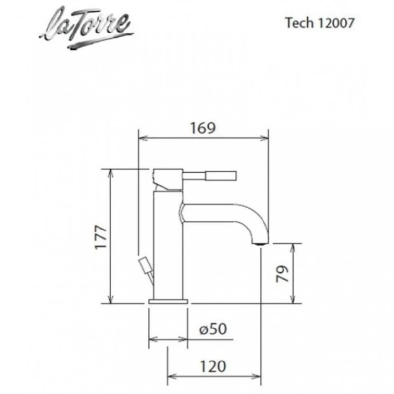 Μπαταρία Νιπτήρος La Torre New Tech 12007-110 Inox Ματ (Ύψος 17.7cm)