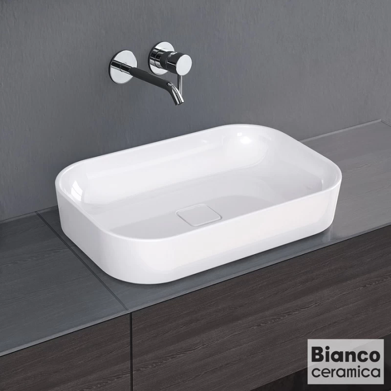 Νιπτήρας Επικαθήμενος Bianco Ceramica Centro 34060-301 Ματ Λευκό (60x40cm)