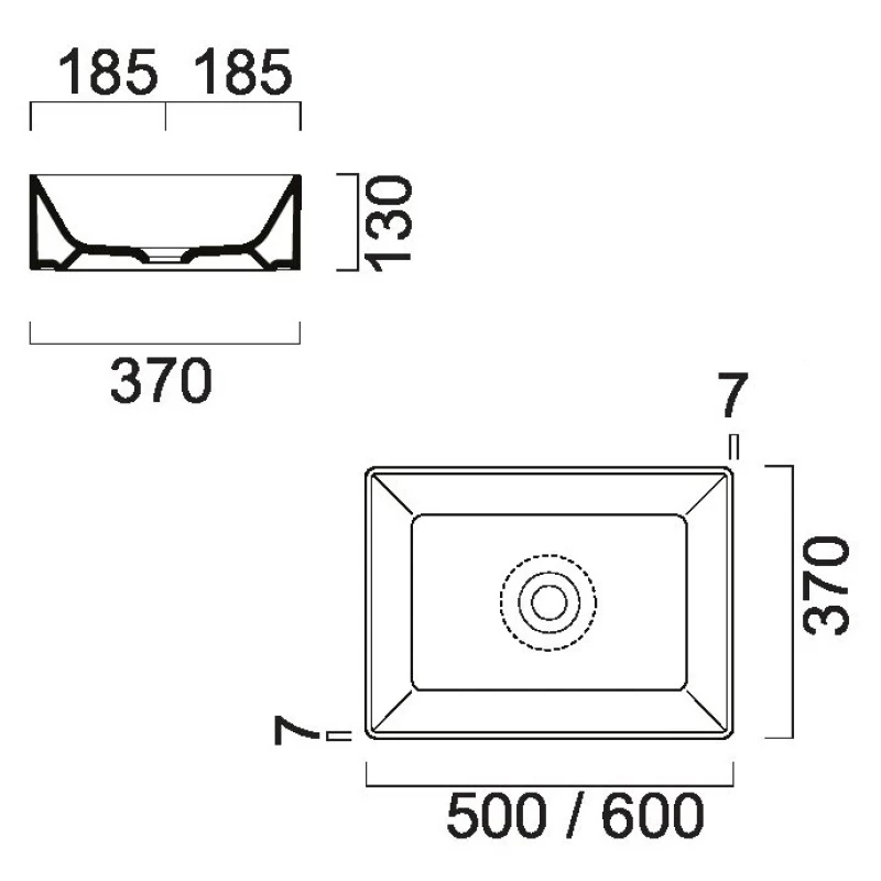 Νιπτήρας Επικαθήμενος GSI Kube 9429-300 Λευκό (50x37cm)