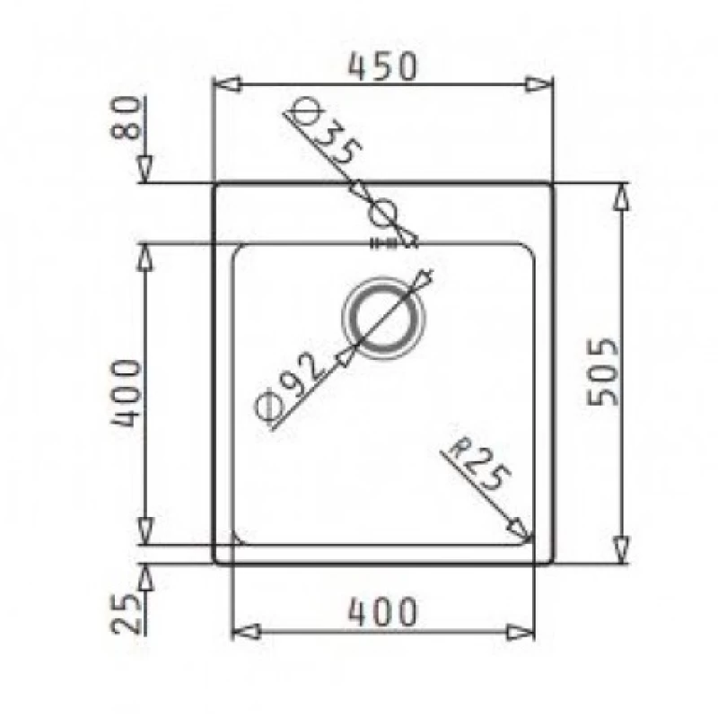 Ανοξείδωτοι Νεροχύτες Κουζίνας Pyramis Inset Ledge 1B (45x50.5cm) -(101061301)