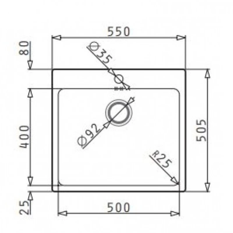 Ανοξείδωτοι Νεροχύτες Κουζίνας Pyramis Inset Ledge 1B (55x50.5cm) -(101061401)