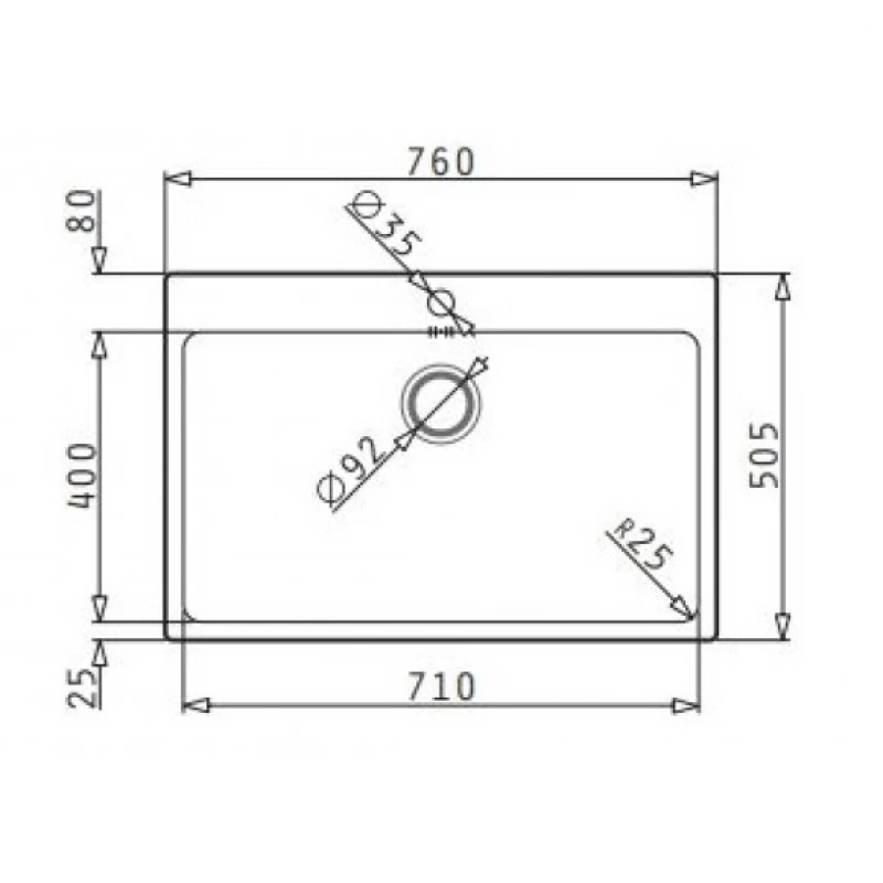 Ανοξείδωτοι Νεροχύτες Κουζίνας Pyramis Inset Ledge 1B (76x50.5cm) -(101061501)