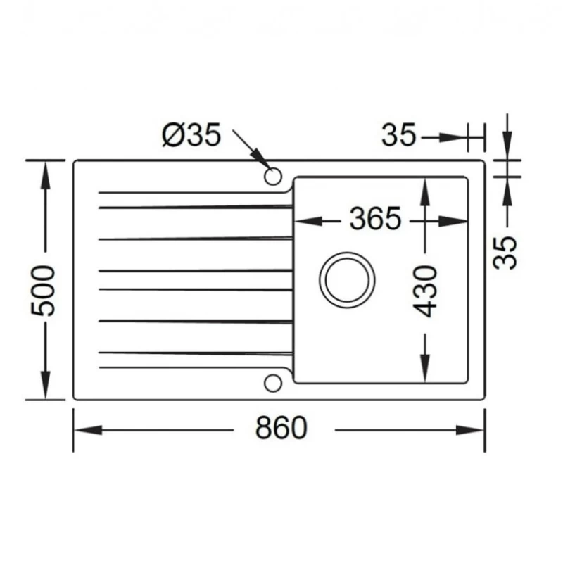 Νεροχύτης Συνθετικός Duralit KS100-500 (86x50) Beige 