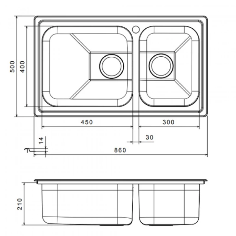 Νεροχύτης Ανοξείδωτος Apell Lenear 8520-112 (86x50) Σαγρέ