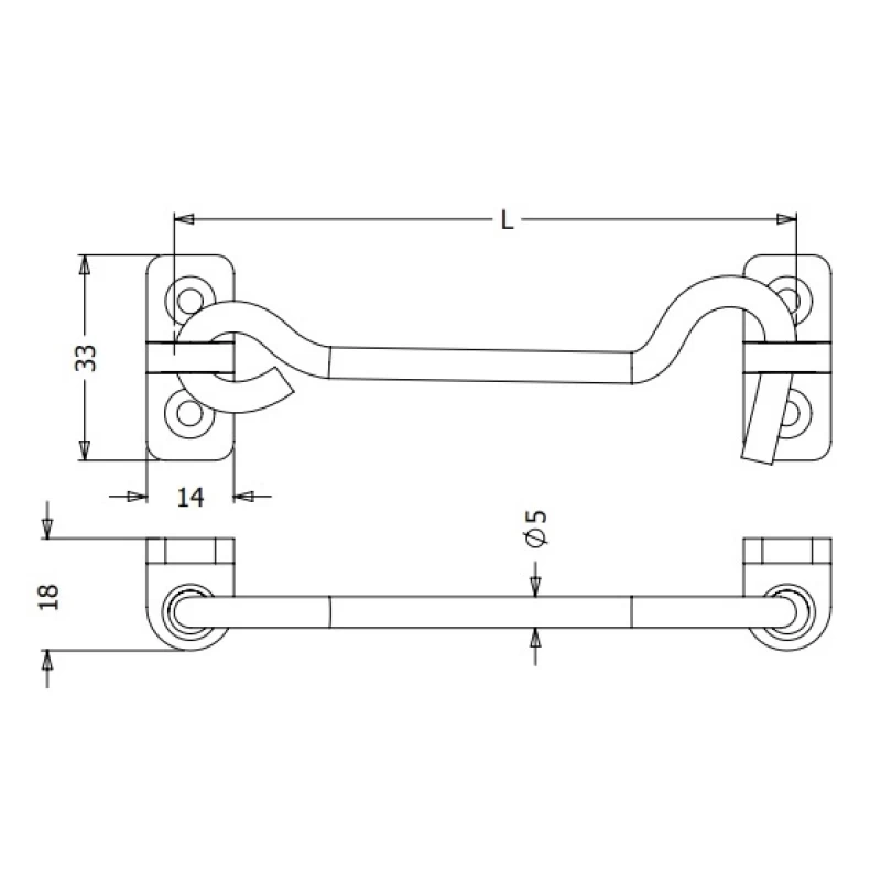 Γάντζοι Ανοξείδωτοι Inox Metalor 0040 Ανοξείδωτο Ματ (σε 8 διαστάσεις) 