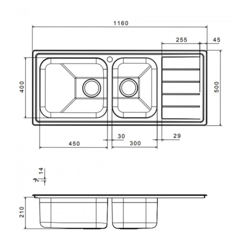 Νεροχύτης Ανοξείδωτος Apell Linear 8516-110 (116x50) Λείος