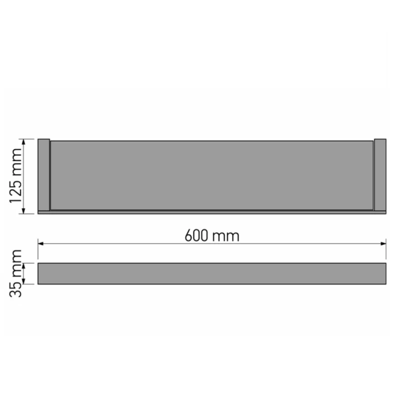 Γυάλινες Εταζέρες Μπάνιου Sanco σειρά Allegory M116-ET-256 Μαύρο Ματ (Μήκος 60cm)