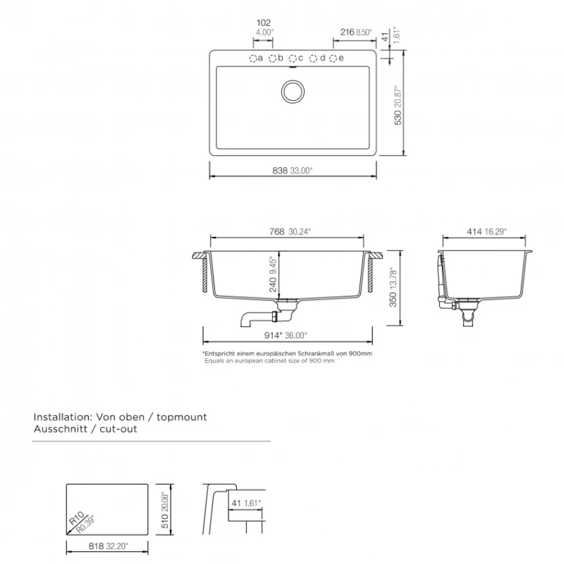 Νεροχύτες Schock Cristadur Mono 15090-1402 Puro (83,8X53cm)