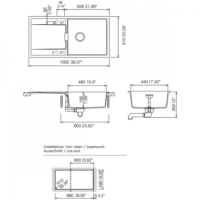 Νεροχύτες Schock Cristadur Mono 15100-1442 SilverStone (100x51cm)