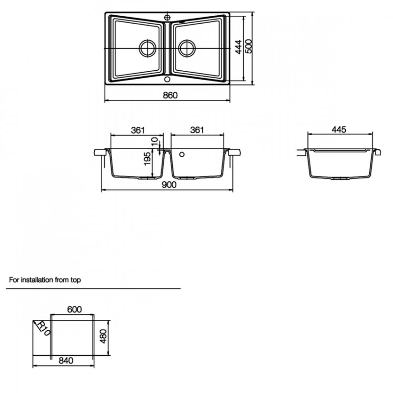 Νεροχύτες Schock Cristalite City 32290-1441 Croma (86x50cm)