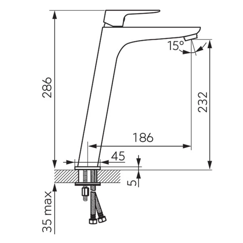 Μπαταρίες Νιπτήρα Ferro Vitto BVI2LVL Χρωμέ (Ύψος 28.6cm)